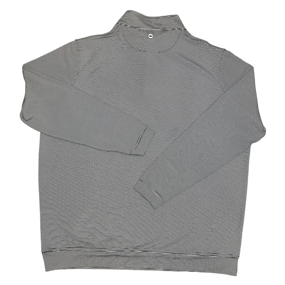 Peter Millar Quarter Zip Pullover Mens XXL Navy White Striped Performance B Logo - Picture 5 of 9